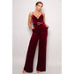 SAMBA RHINESTONE BELT VELVET JUMPSUIT