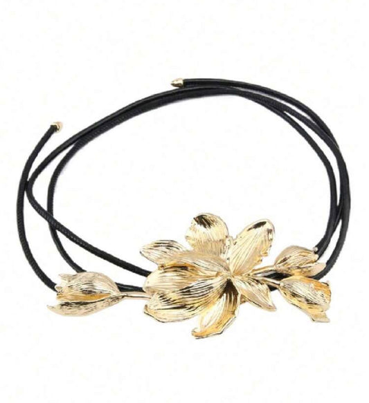 Mariella Flower Gold Metal Belt