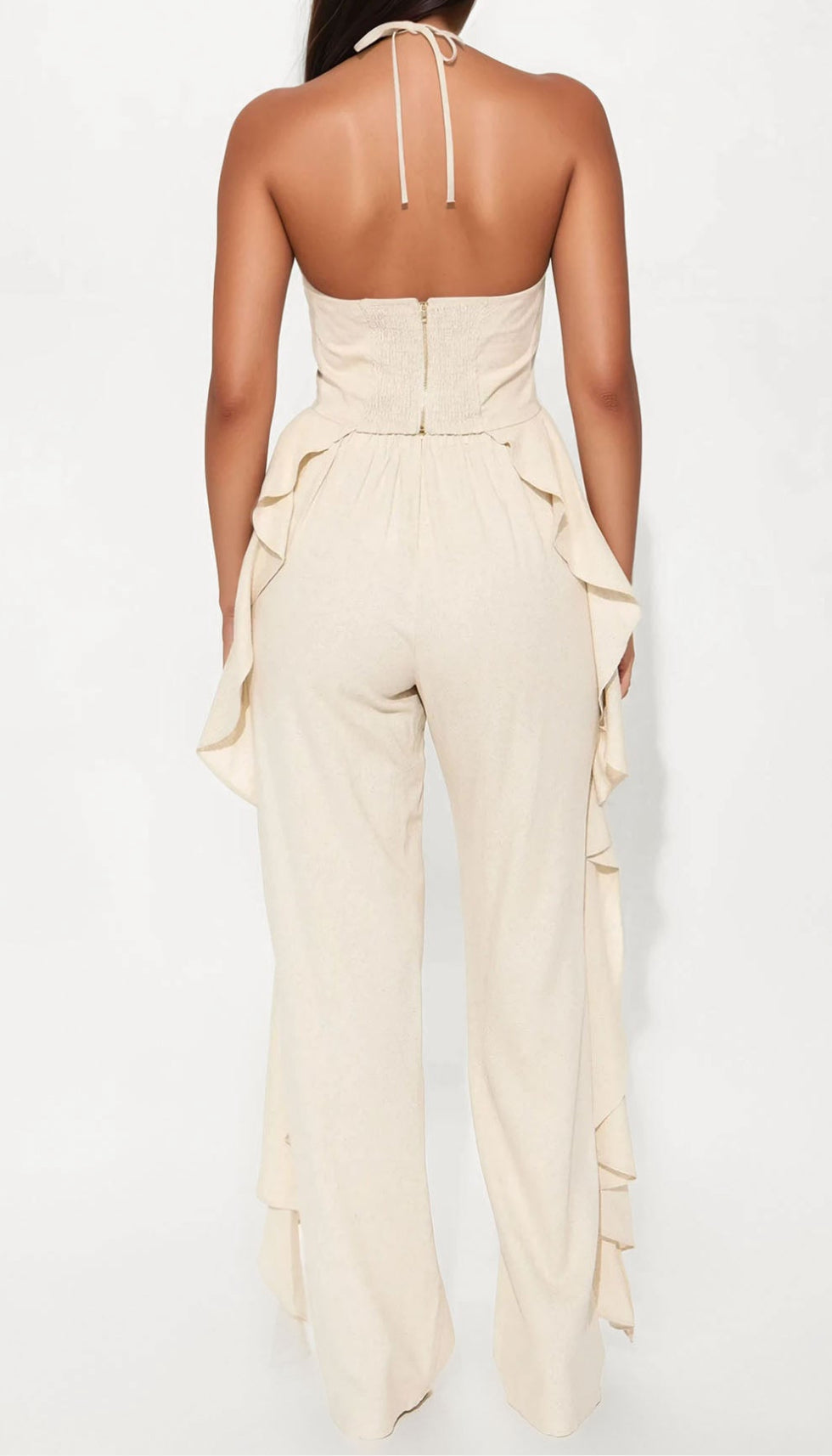 Fernanda Linen Ruffled Top and Wide Pants