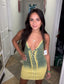 Aria Denim Olive Mini Dress