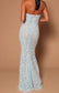 Blue Sugar Cane Flower Sequin Dress