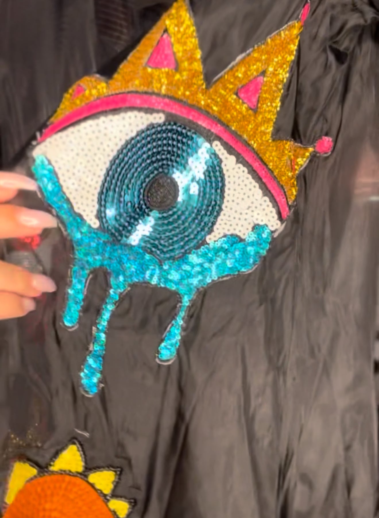 Colorful Evil Eye Organza Trench Coat