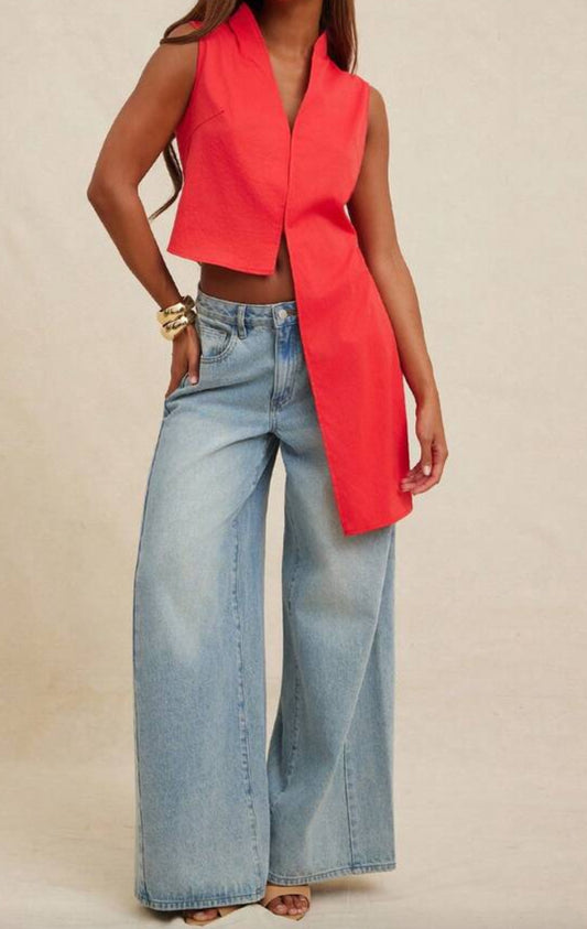 Monique Sleeveless Drape Top