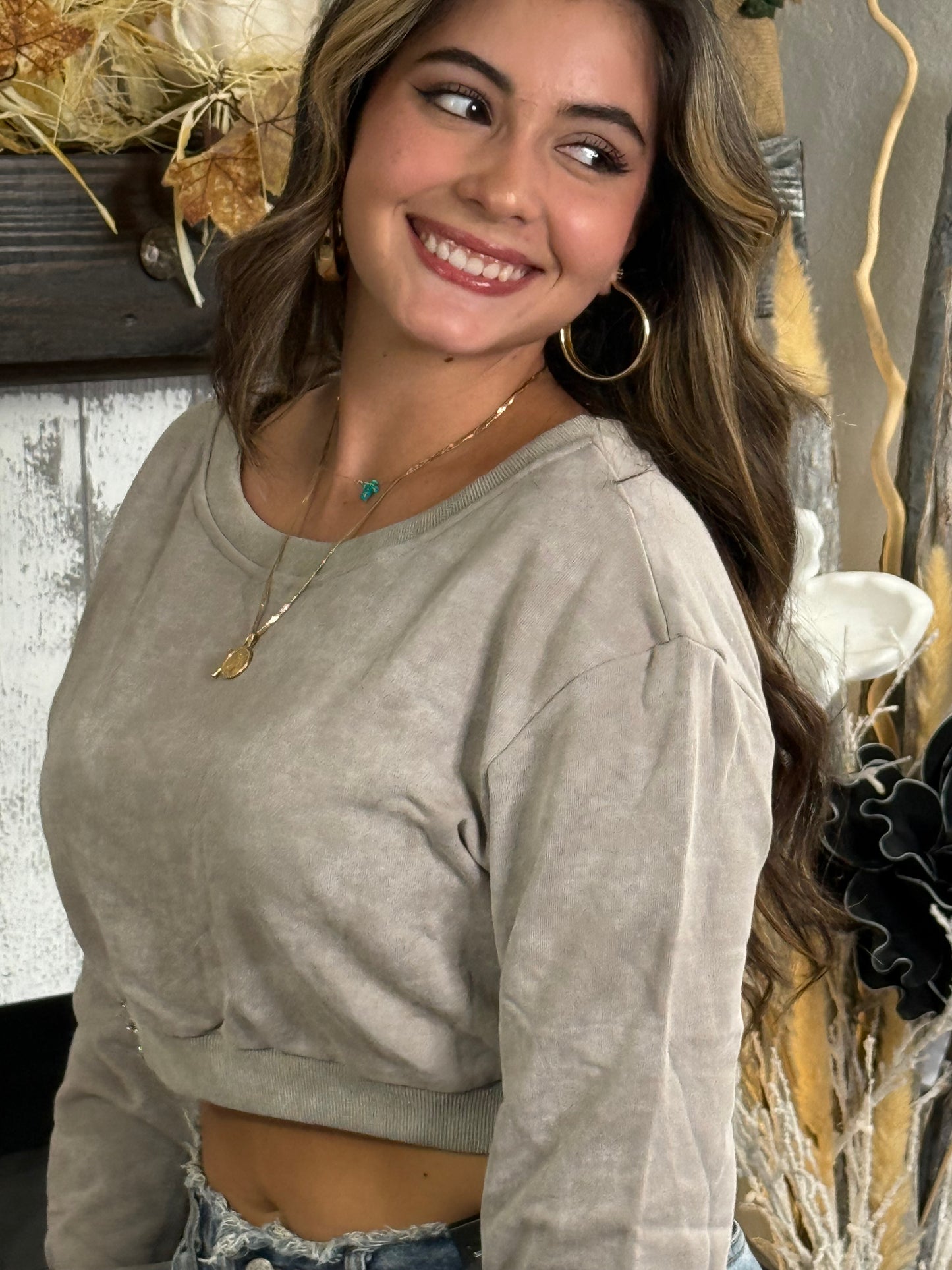 Me Cropped Sweatshirt Top