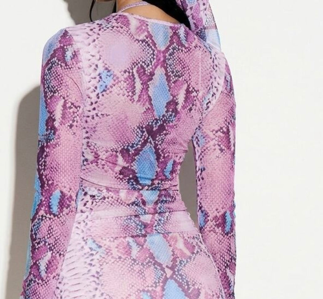 Wild Snake Mesh Sheer Top