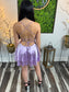 Alondra Satin Backless Flowy Mini Dress