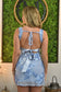 Celeste Flower Backless Mini Dress