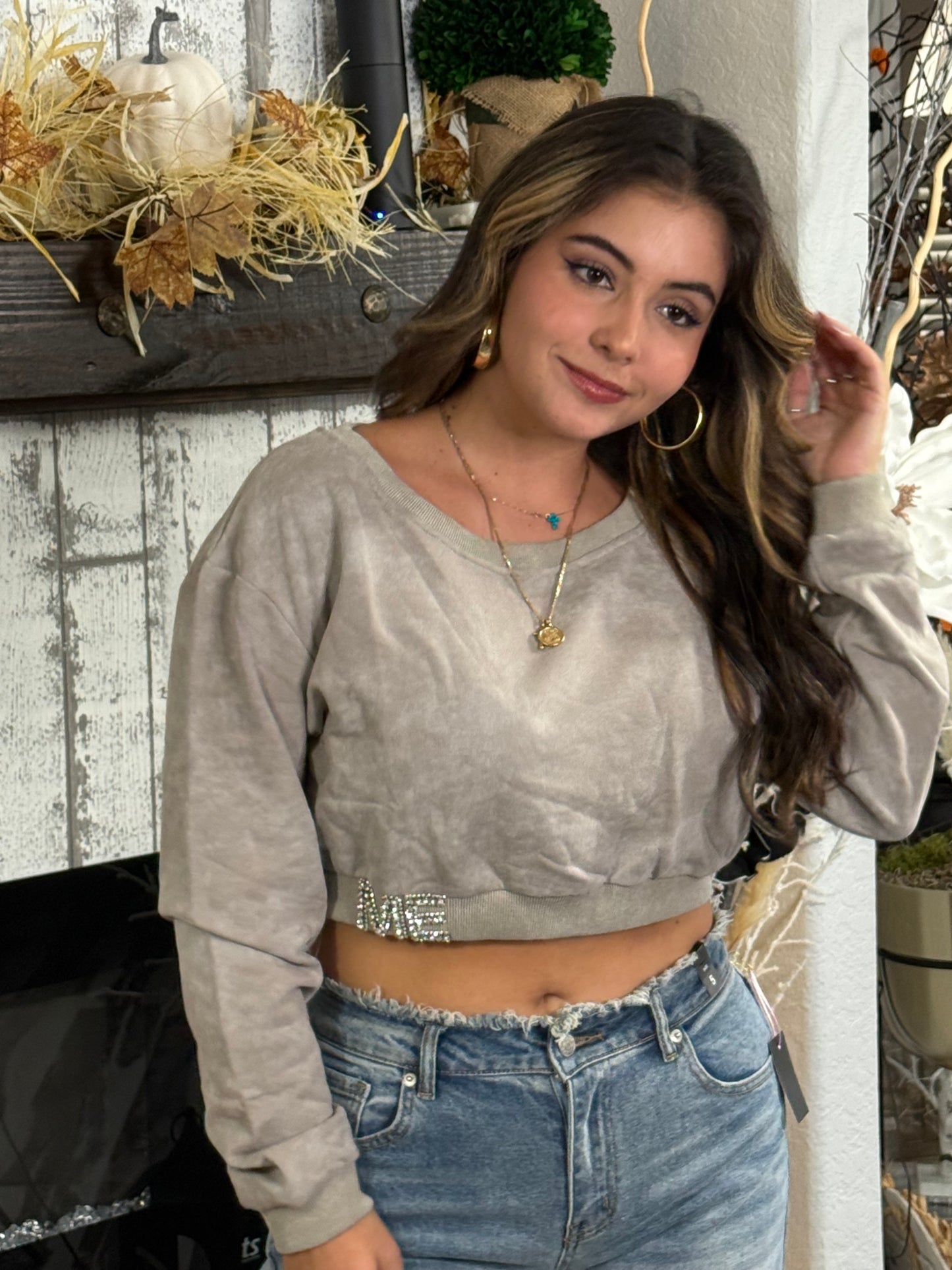 Me Cropped Sweatshirt Top