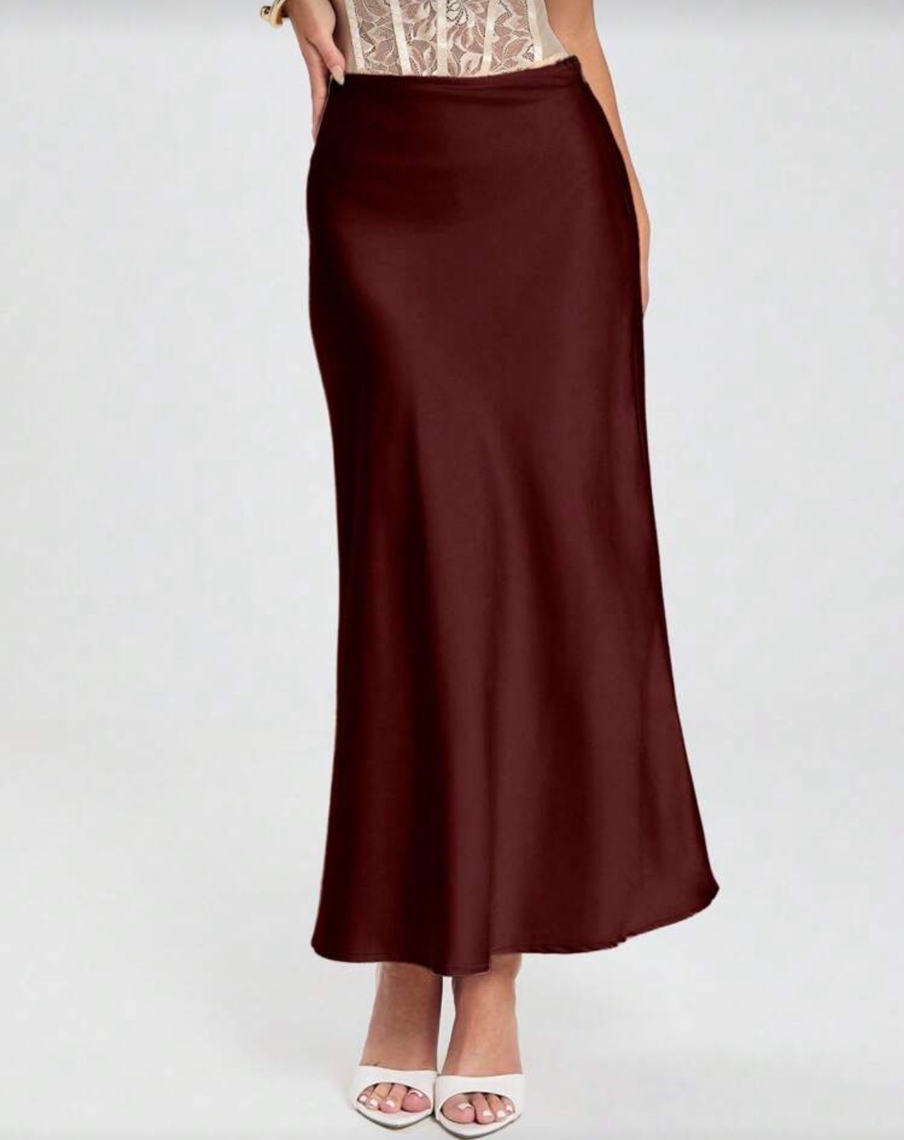 Rebecca Silk Like Long Skirt