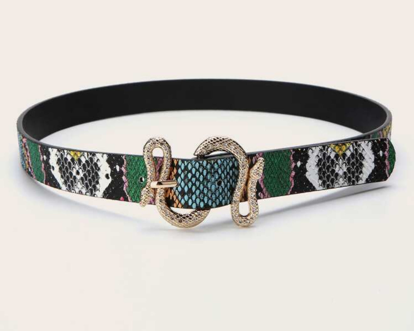 Colored Snake Embellished Belt