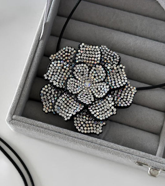 Rhinestone Flower Belt / Necklace