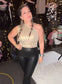 Metallic Girly One Shoulder Bodysuit