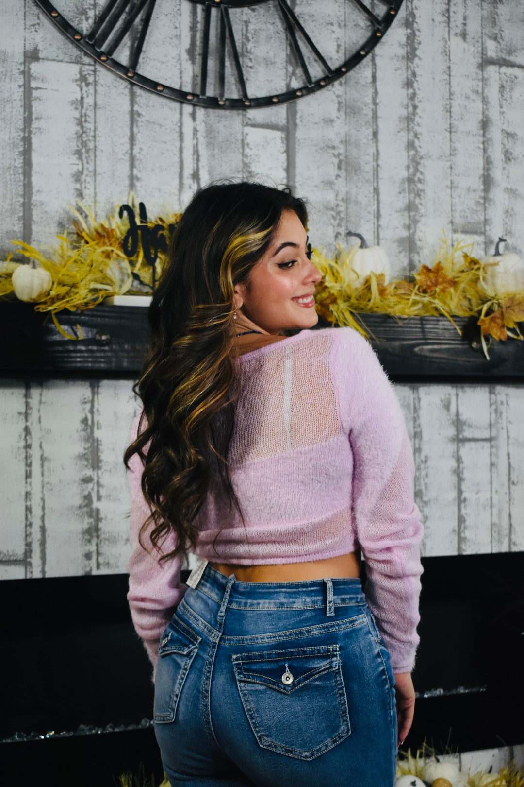 Pink Heaven Crop Sweater
