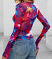 Vibra Long Sleeve Sheer Top