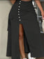 Cayla Front Button Cargo Long Skirt