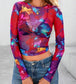 Vibra Long Sleeve Sheer Top