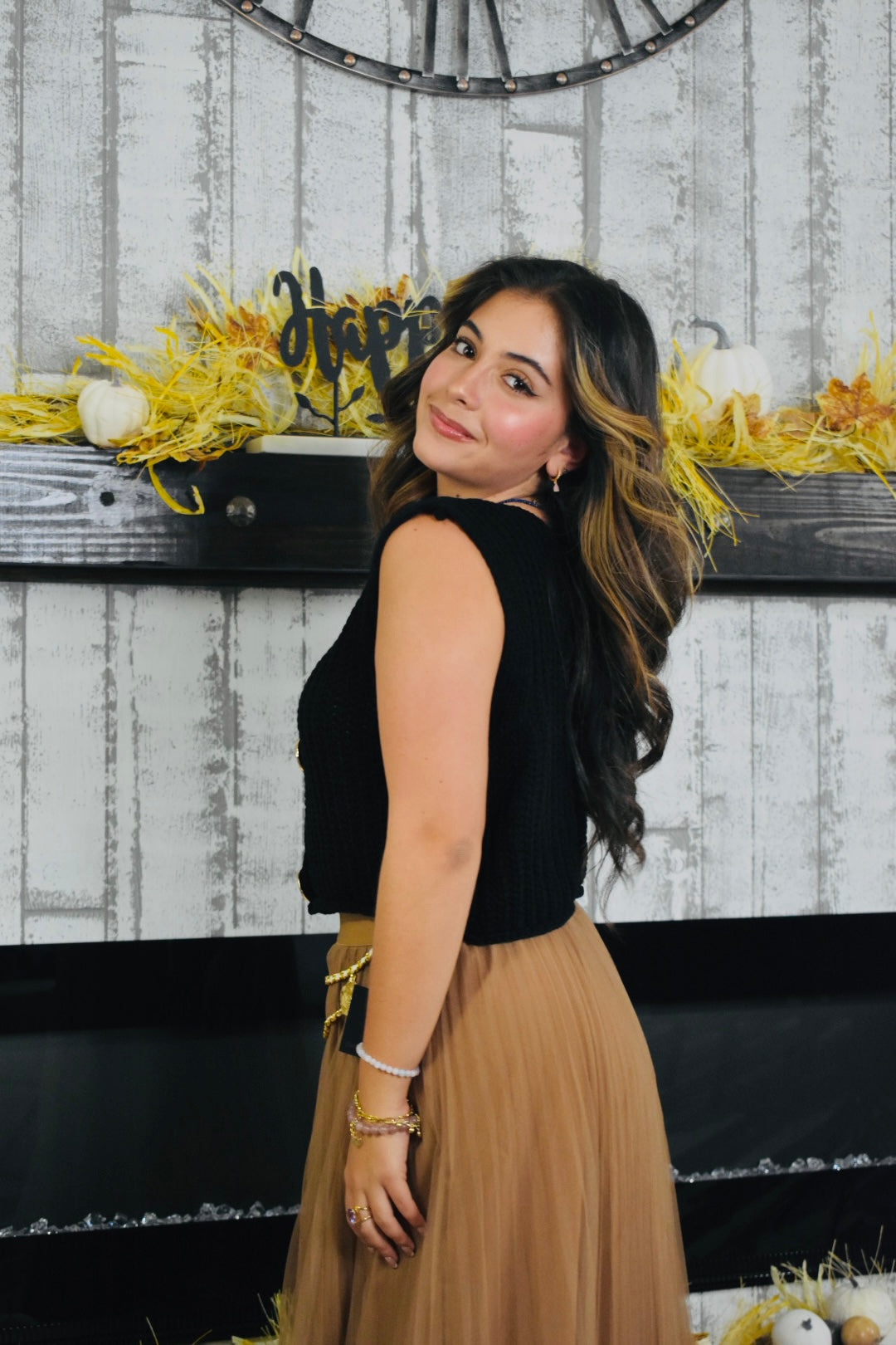 Mystic Black Knitted Vest