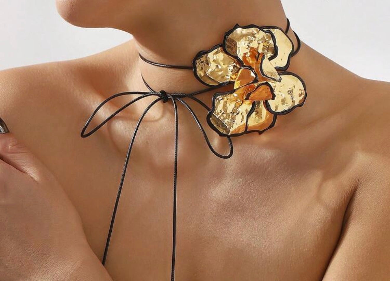 Rosa Dorada Gold Metal Belt/Long Necklace