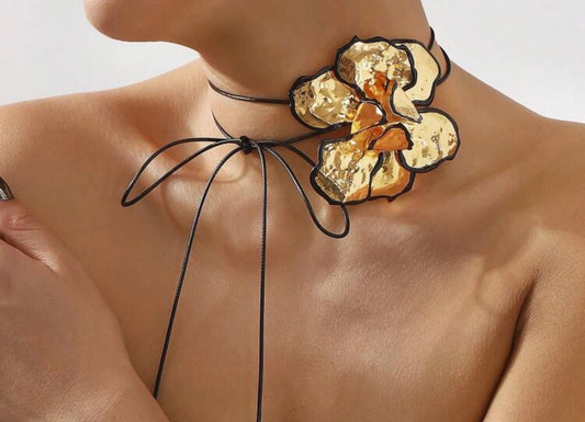 Rosa Dorada Gold Metal Belt/Long Necklace