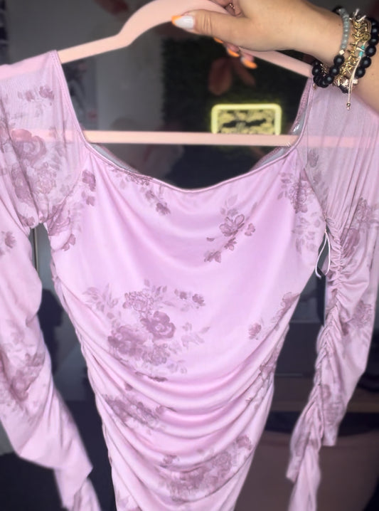 Pinky Flower Long Sleeve Top