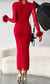 Myriah Red Feather Dress