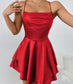 Alondra Satin Backless Flowy Mini Dress
