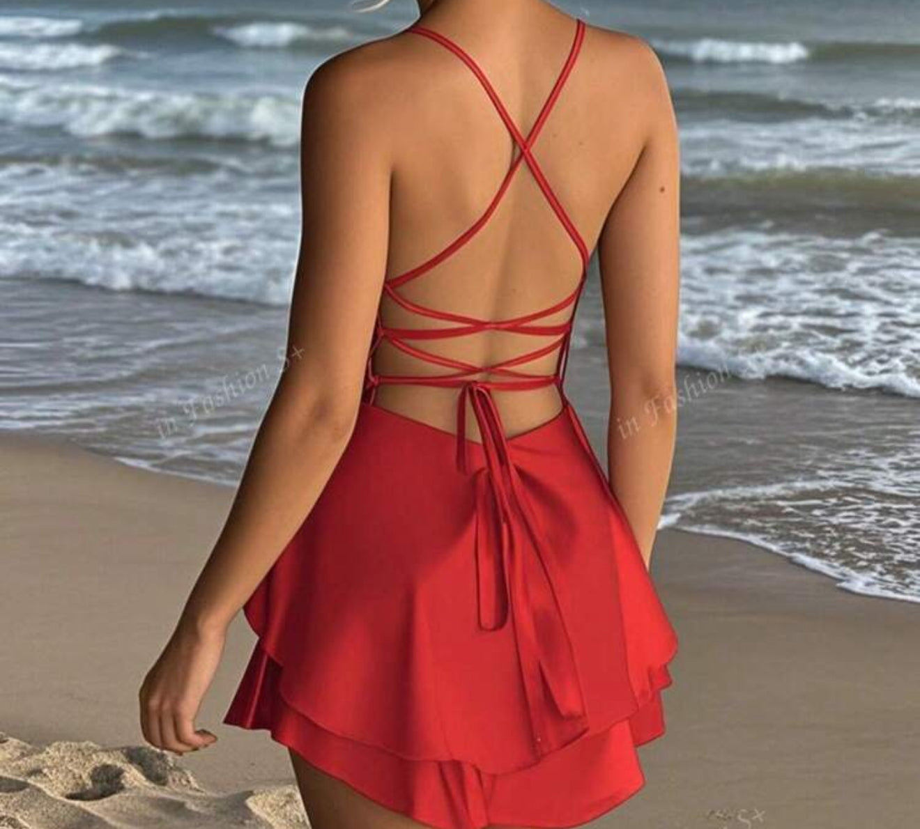 Alondra Satin Backless Flowy Mini Dress