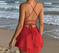 Alondra Satin Backless Flowy Mini Dress