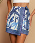 Blue Palm Tie Waist Skirt