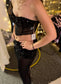 Black Sensation Party Top & Skirt Set