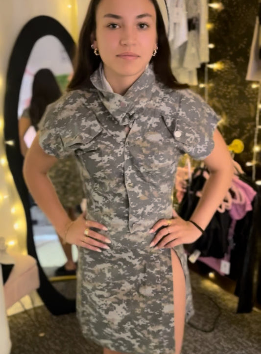 Camo Queen Top & Skirt Set