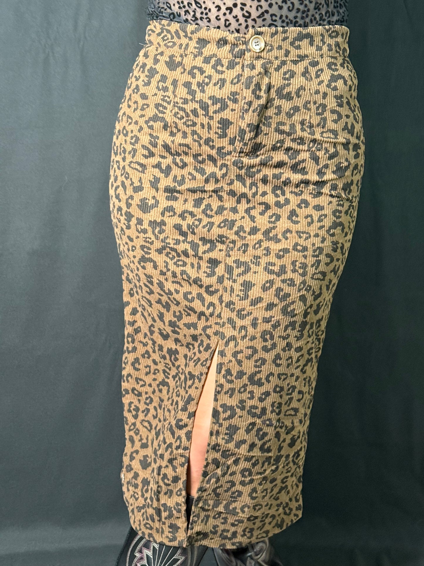 Jessy Leopard Midi Skirt