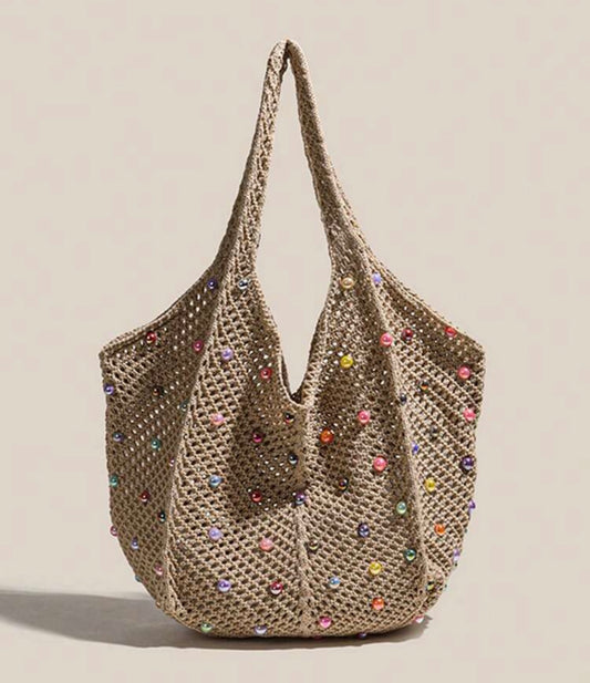 Pastel Pearls Crochet Bag