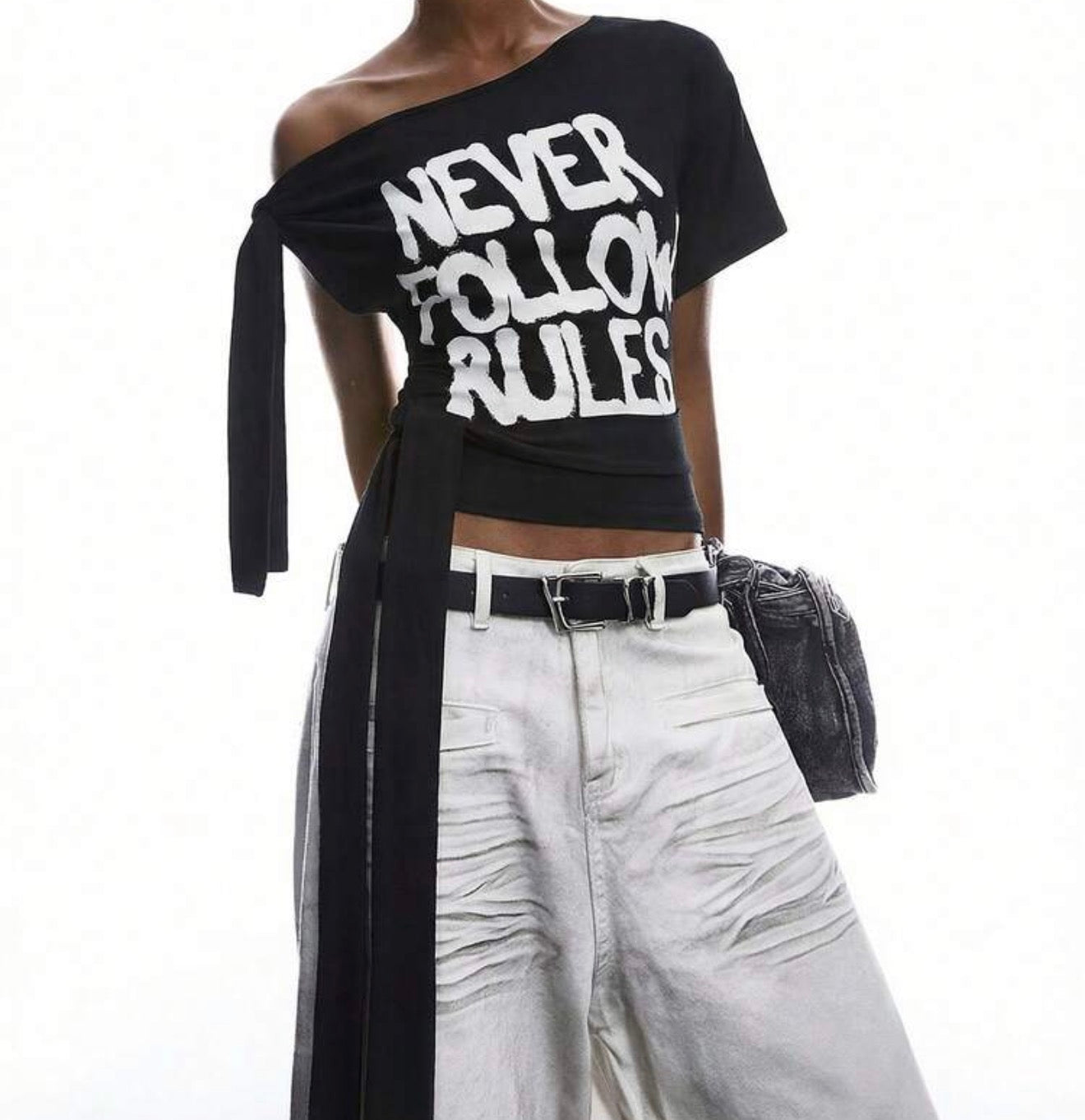 No Rules Assymetrical Short Sleeve Top