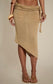 Golden Shimmer Crochet Flower Top & Skirt Set