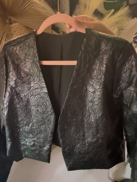 Black Rose Crop Jacket