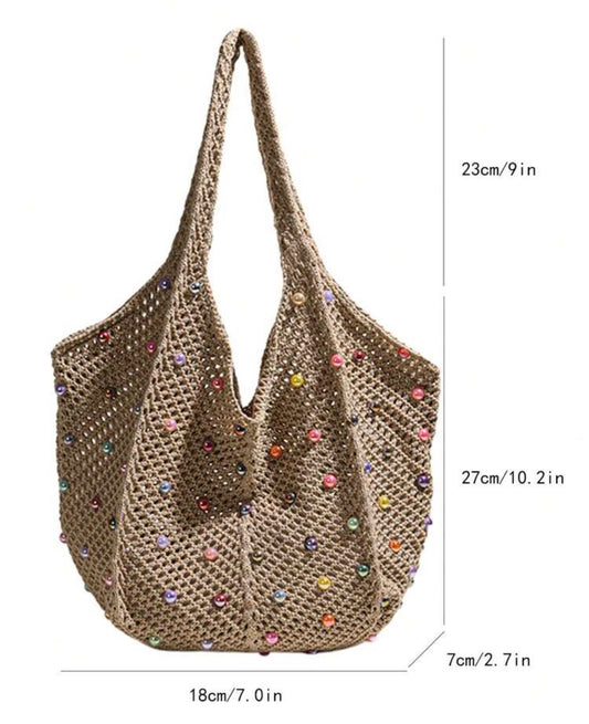 Pastel Pearls Crochet Bag
