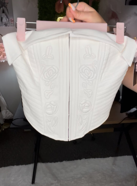 Garden Vegan Leather Corset Top