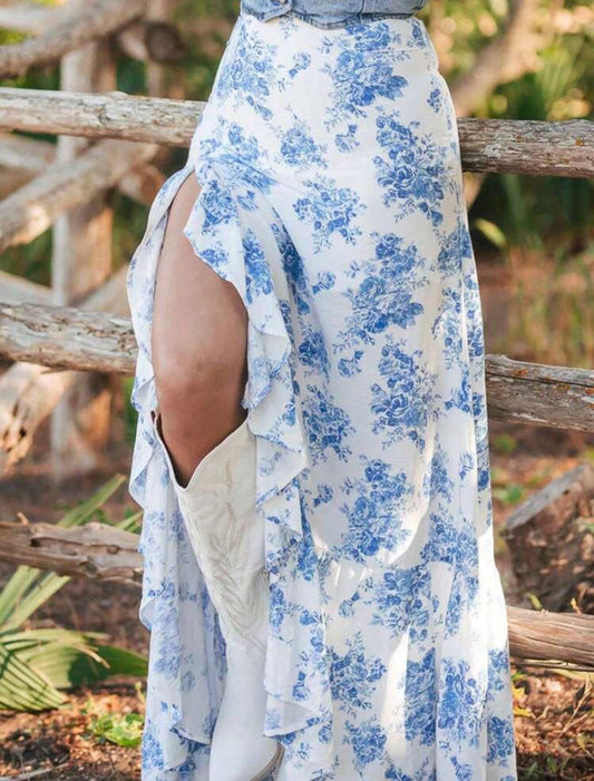 Cassia Ruffle Long Skirt