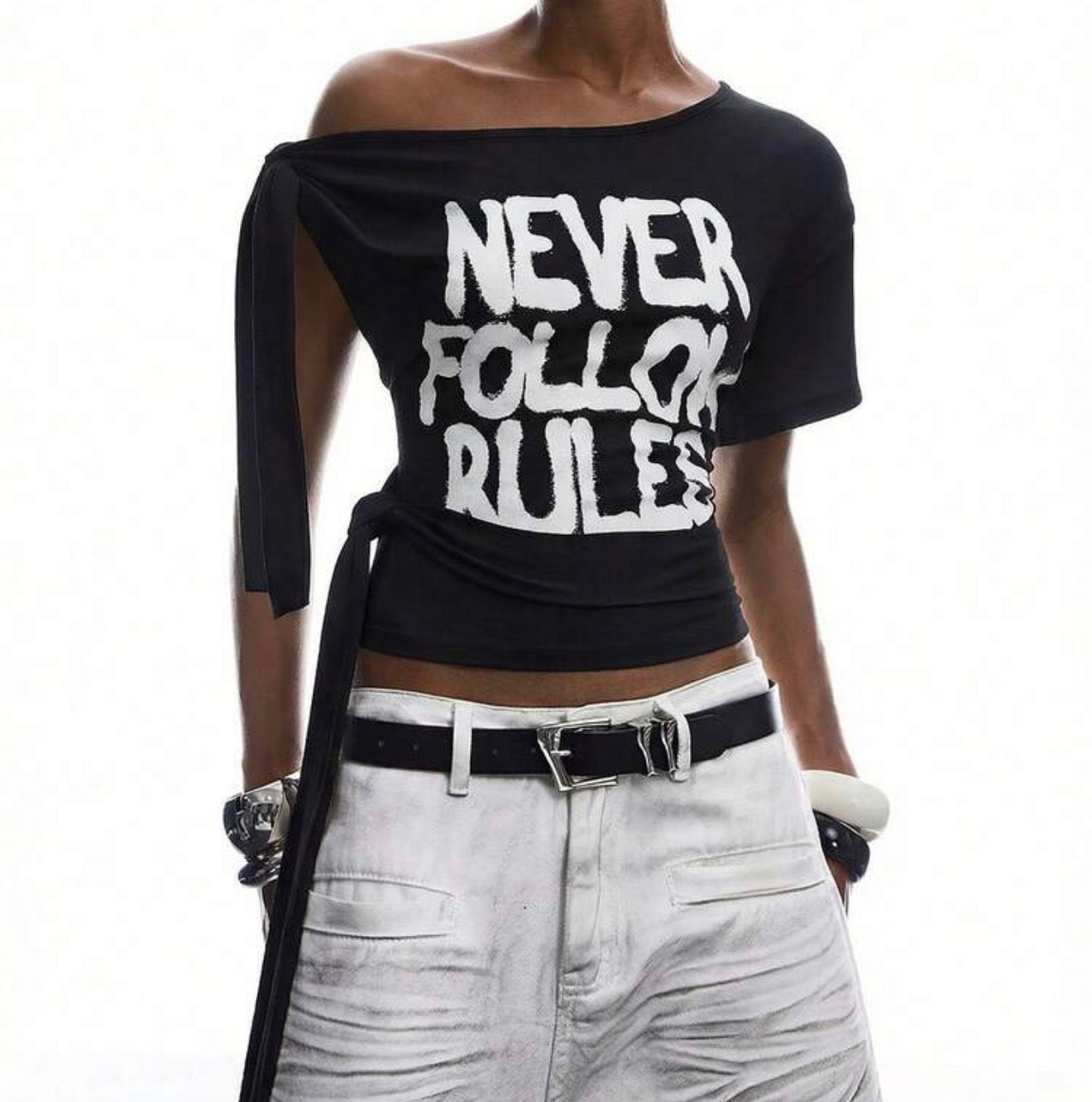 No Rules Assymetrical Short Sleeve Top