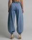 Mirly Loose Wide Leg Pleaded Cuffed Thin Denim Pants