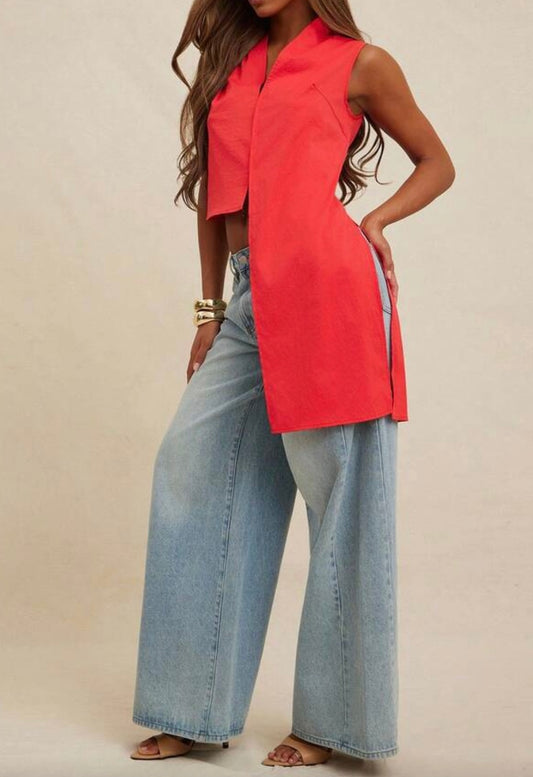 Monique Sleeveless Drape Top