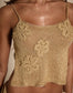 Golden Shimmer Crochet Flower Top & Skirt Set