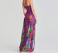 Maya Floral Mesh Strapless Long Dress