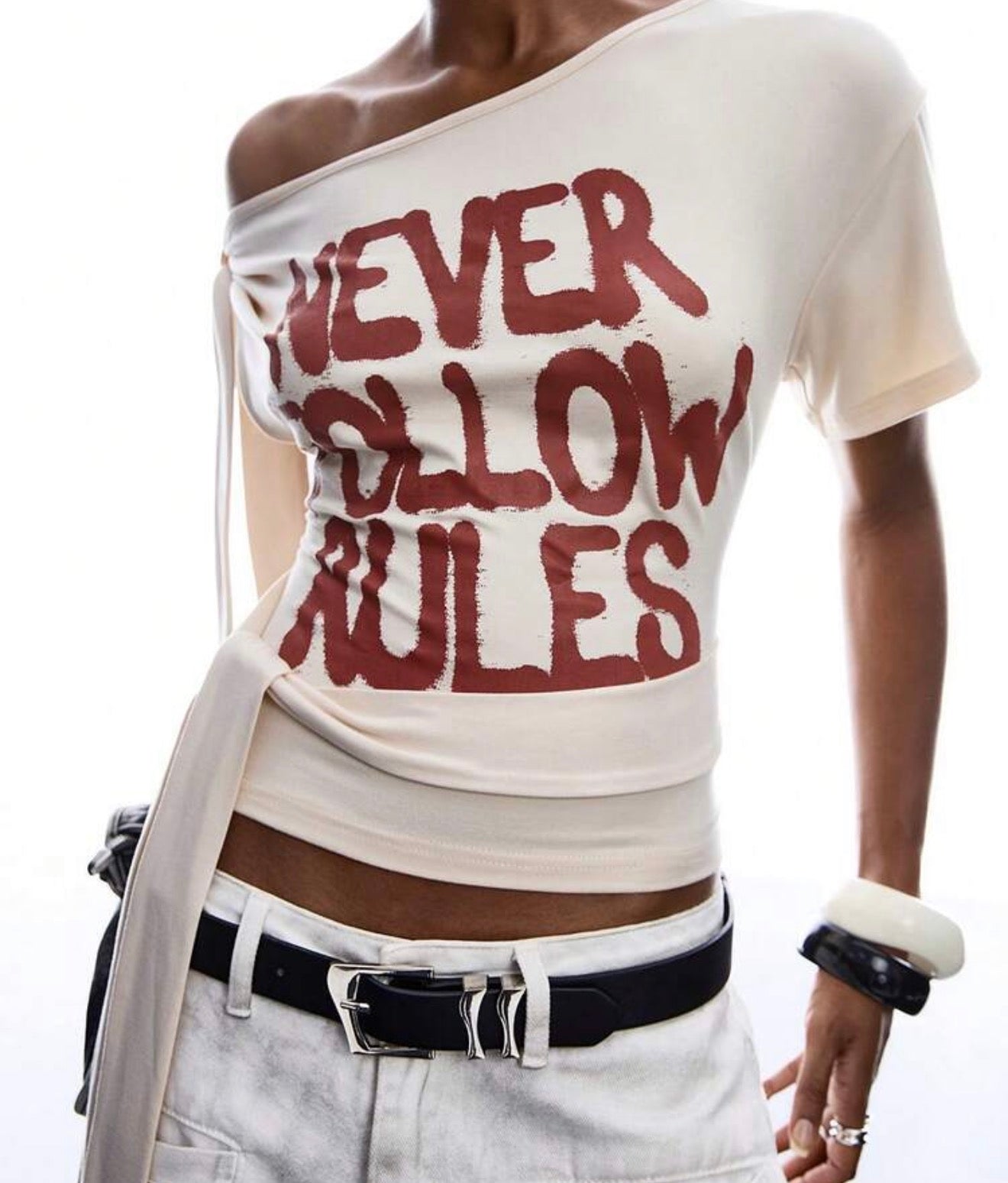 No Rules Assymetrical Short Sleeve Top