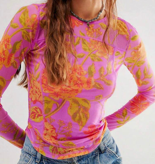 Pinky Flowerly Long Sleeve Top
