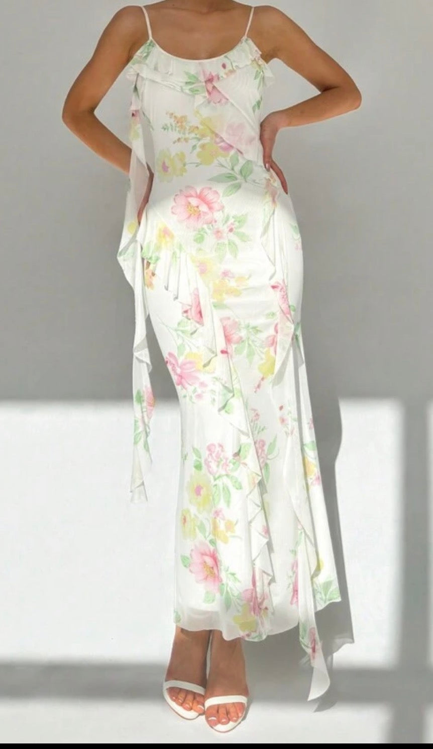 Ruffle Fun Long Maxi Long Dress