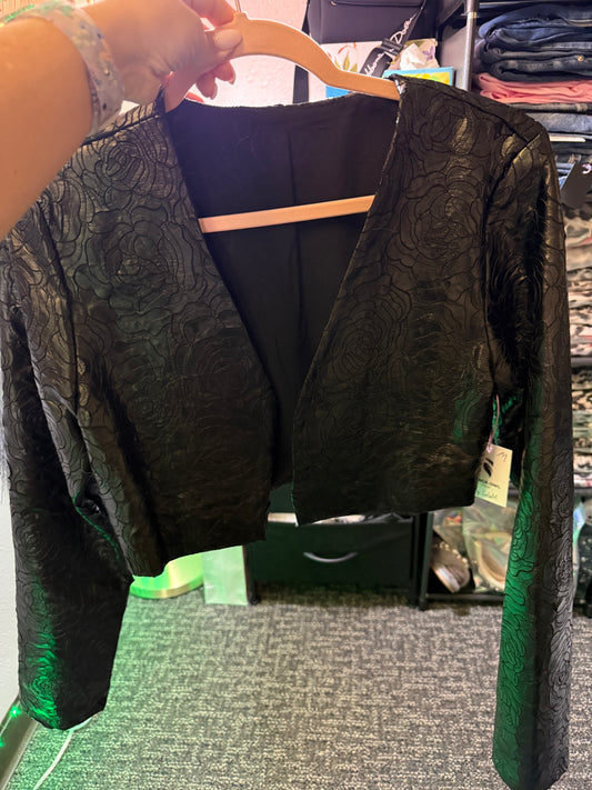 Black Rose Crop Jacket