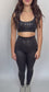 Artsy Black Liquid Sports Top