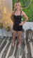 Black Flower Lace Mini Dress